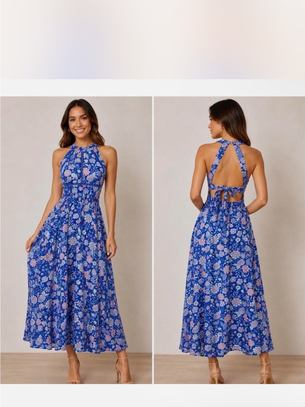 Abel‎ the Label Blue Bell Cottage Floral Halter Dress